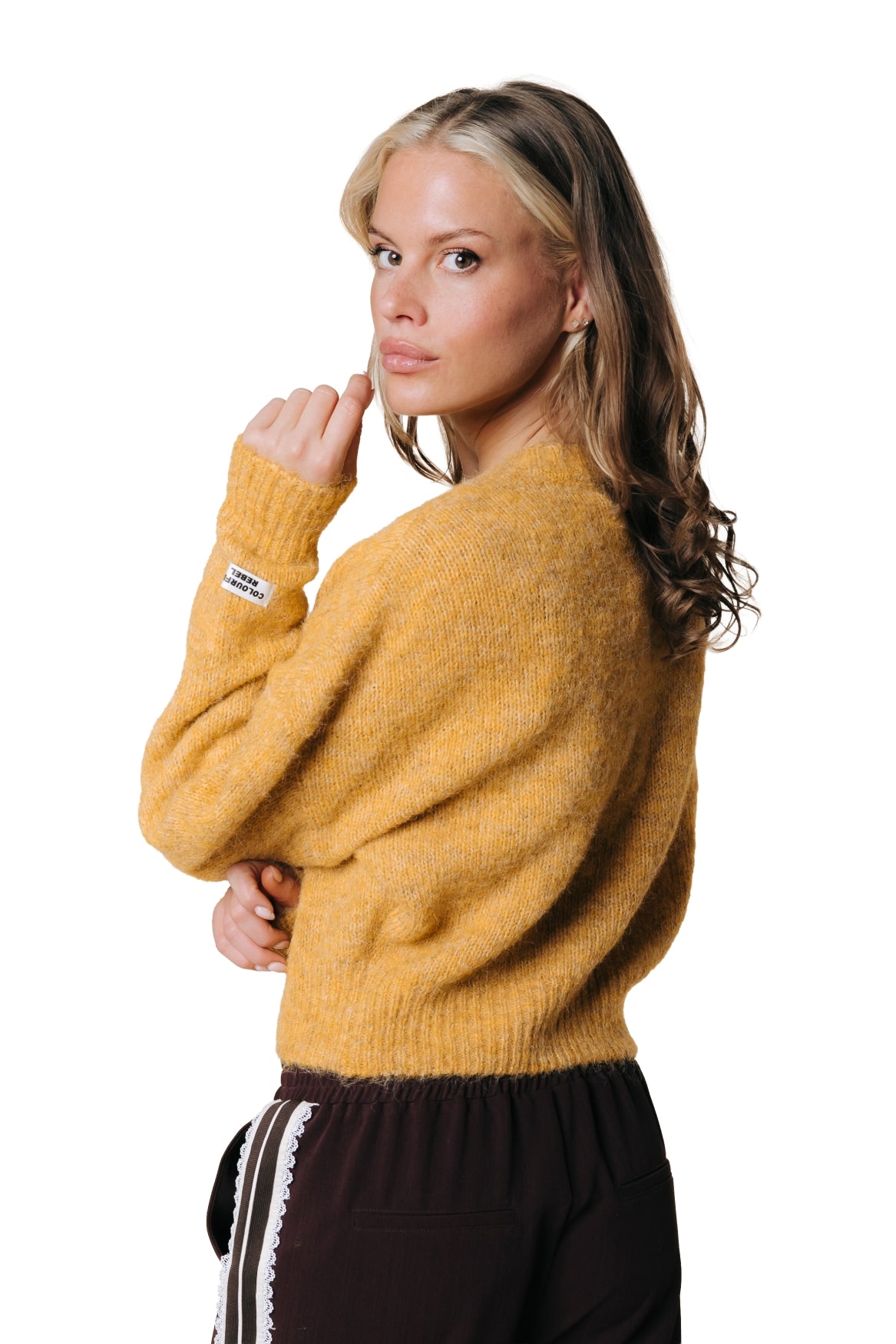 Colourful Rebel | Yara Knitted Cardigan - Ochre Yellow