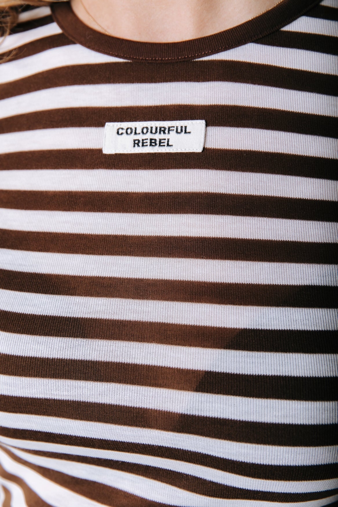 Colourful Rebel | Juna Stripe Roundneck Top - Brown
