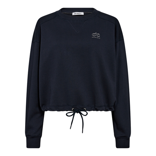 Co'couture | CleanCC  Crop  Tie  Sweat - Blue