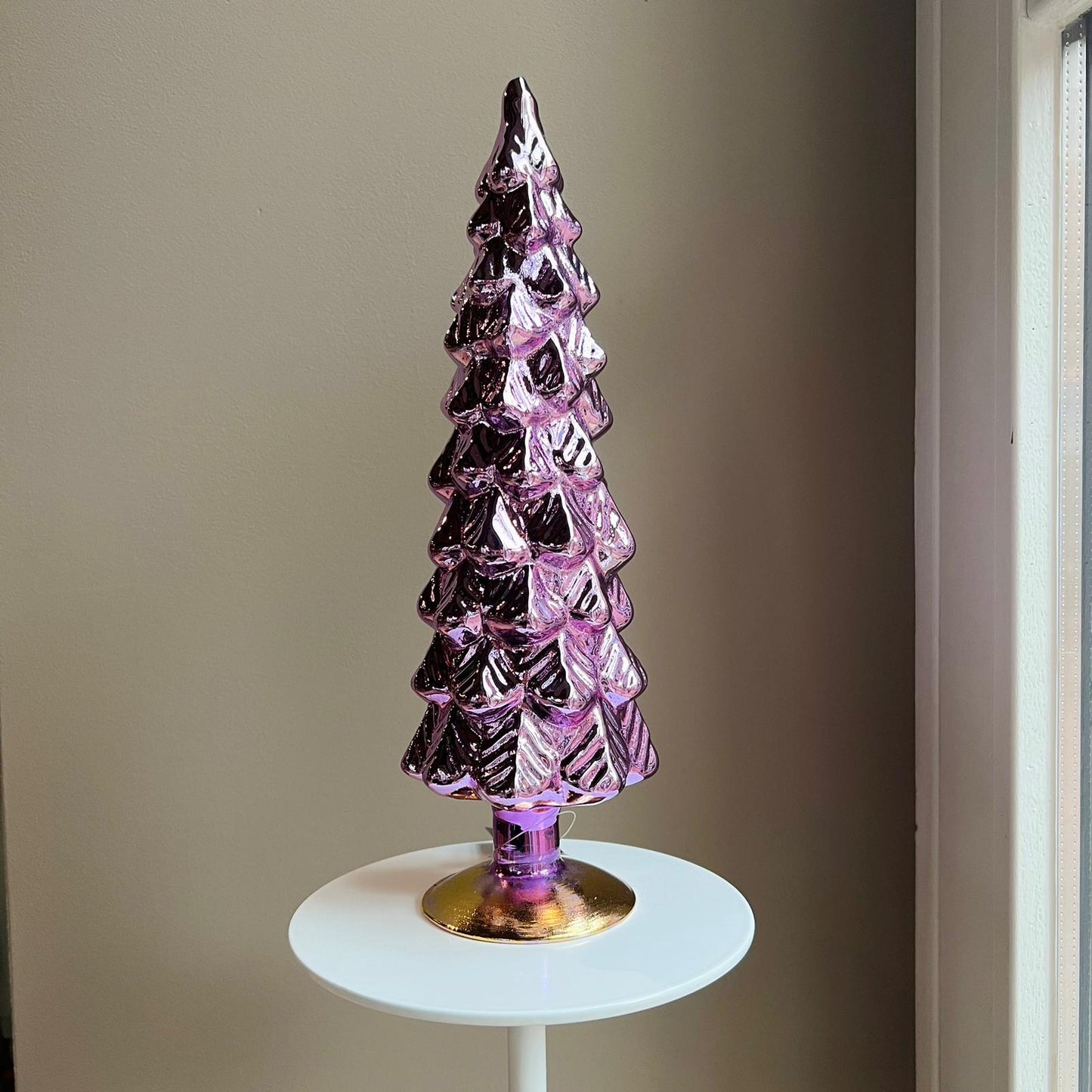 Daan Kromhout | Glazen Kerstboom - Metallic Paars (30 CM)