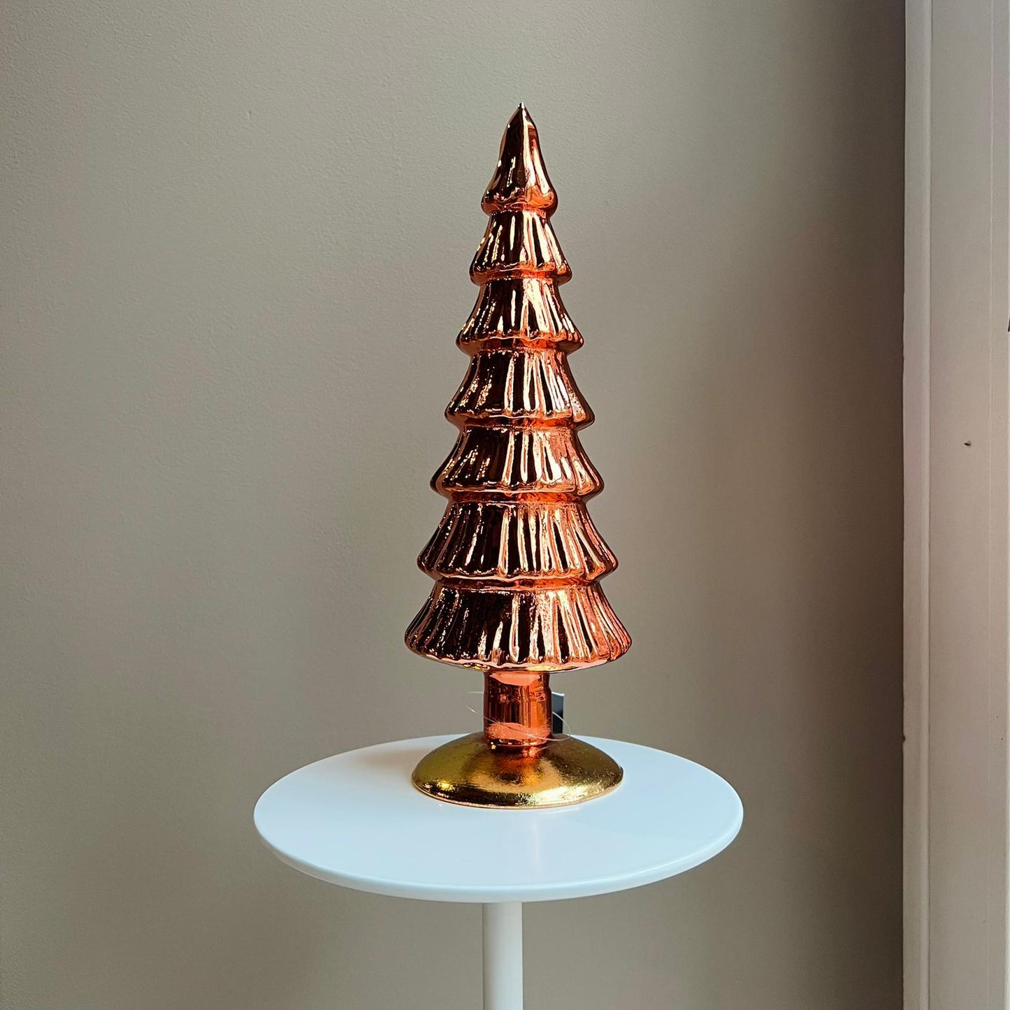 Daan Kromhout | Glazen Kerstboom - Metallic Taupe (25 CM)
