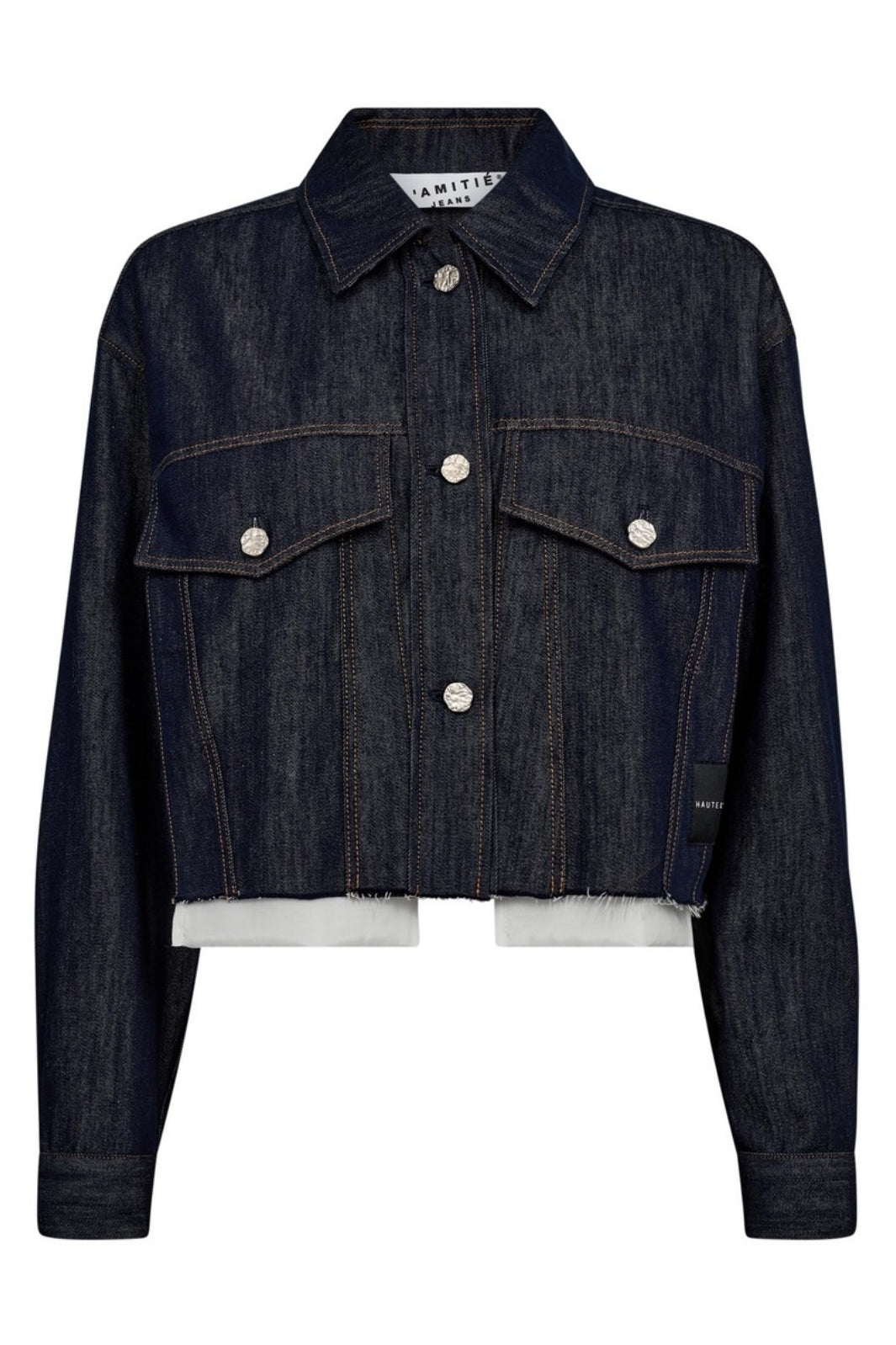 Haute L'Amitié | Denim Cargo Crop Shirt - Dark Denim HL10318