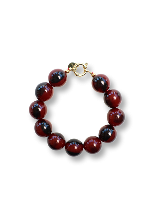 Bonnie Studios | Wilma Burgundy Marble Bracelet