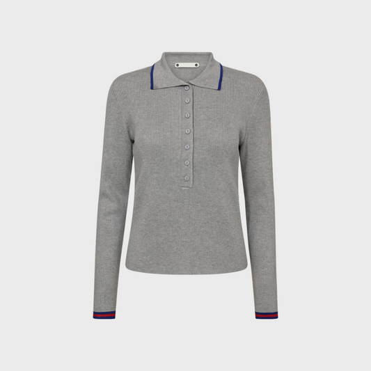 Co'Couture | Balincc Polo Knit - Light Grey (251-32186)