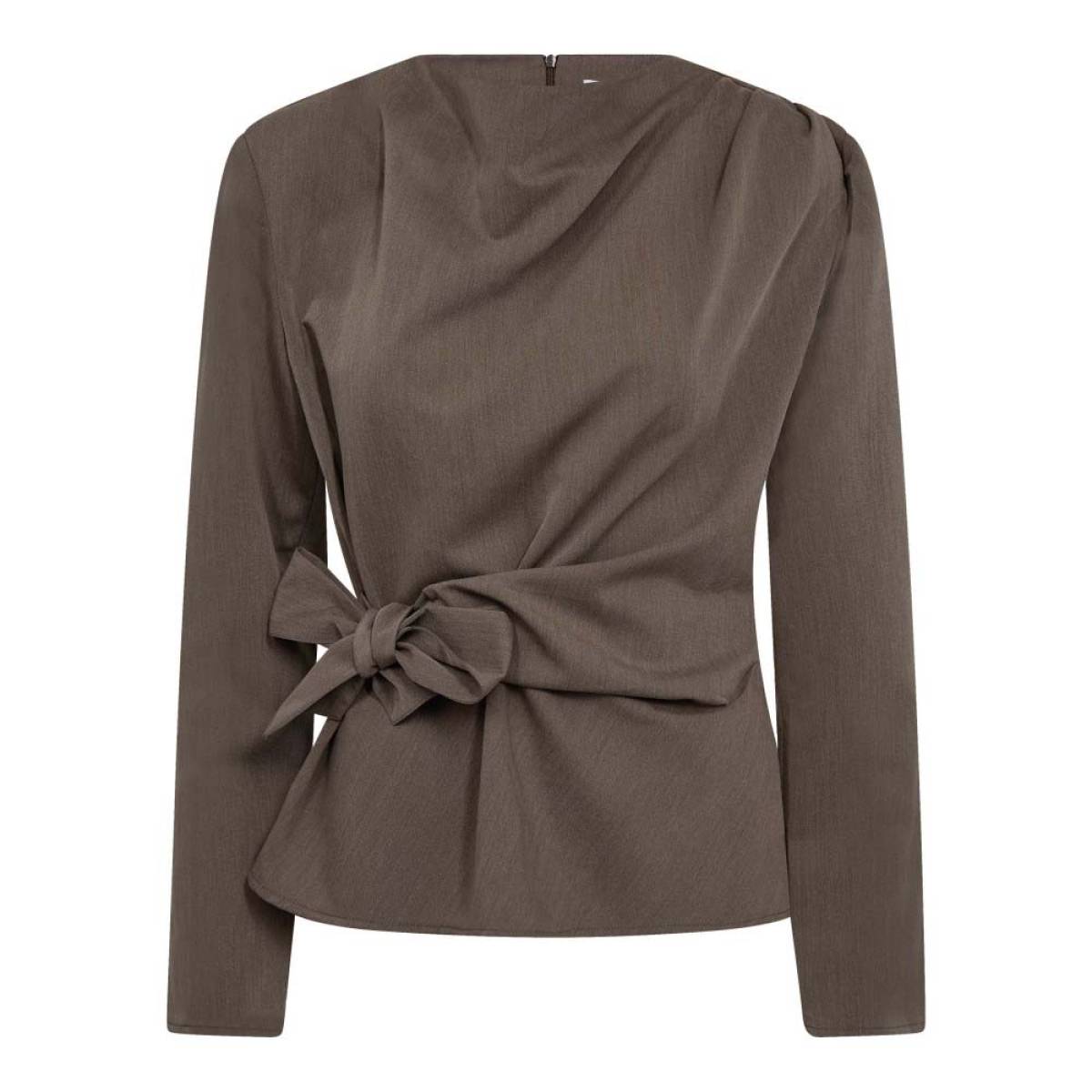 Co'Couture | Tengacc Pleat Blouse - Walnut