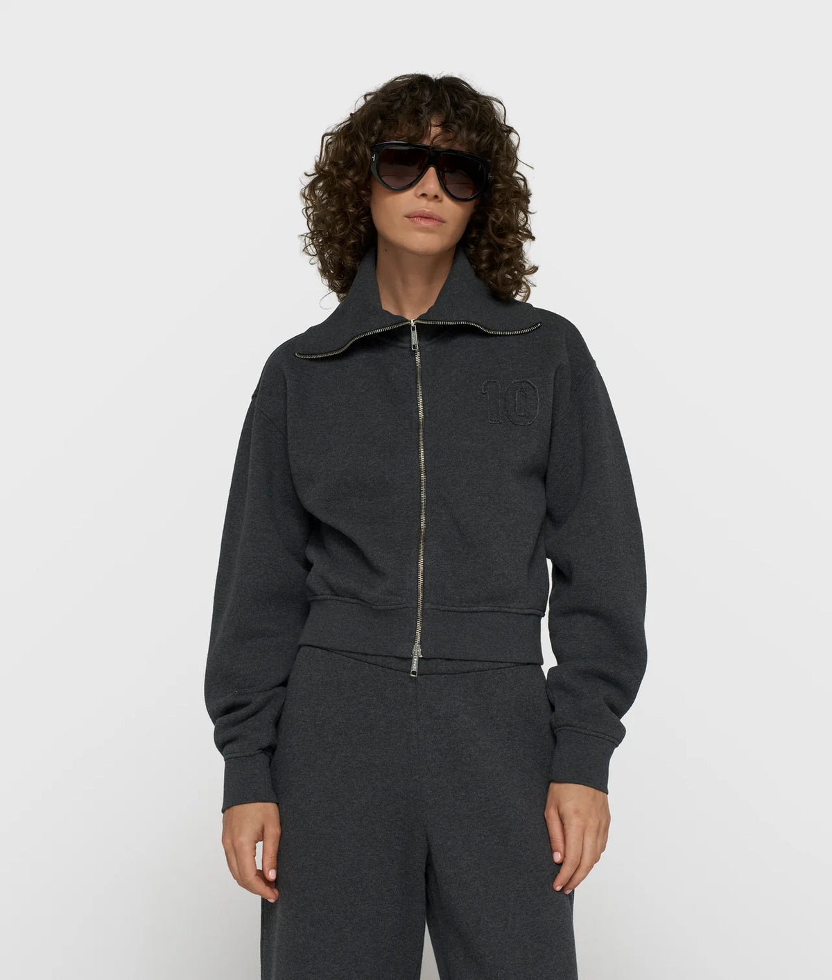 10DAYS | Zip Cardigan Fleece - Antra Melee