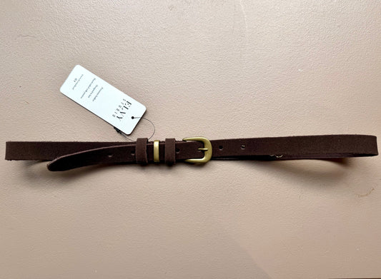 Elvy | Suede Belt - Cacao/Gold