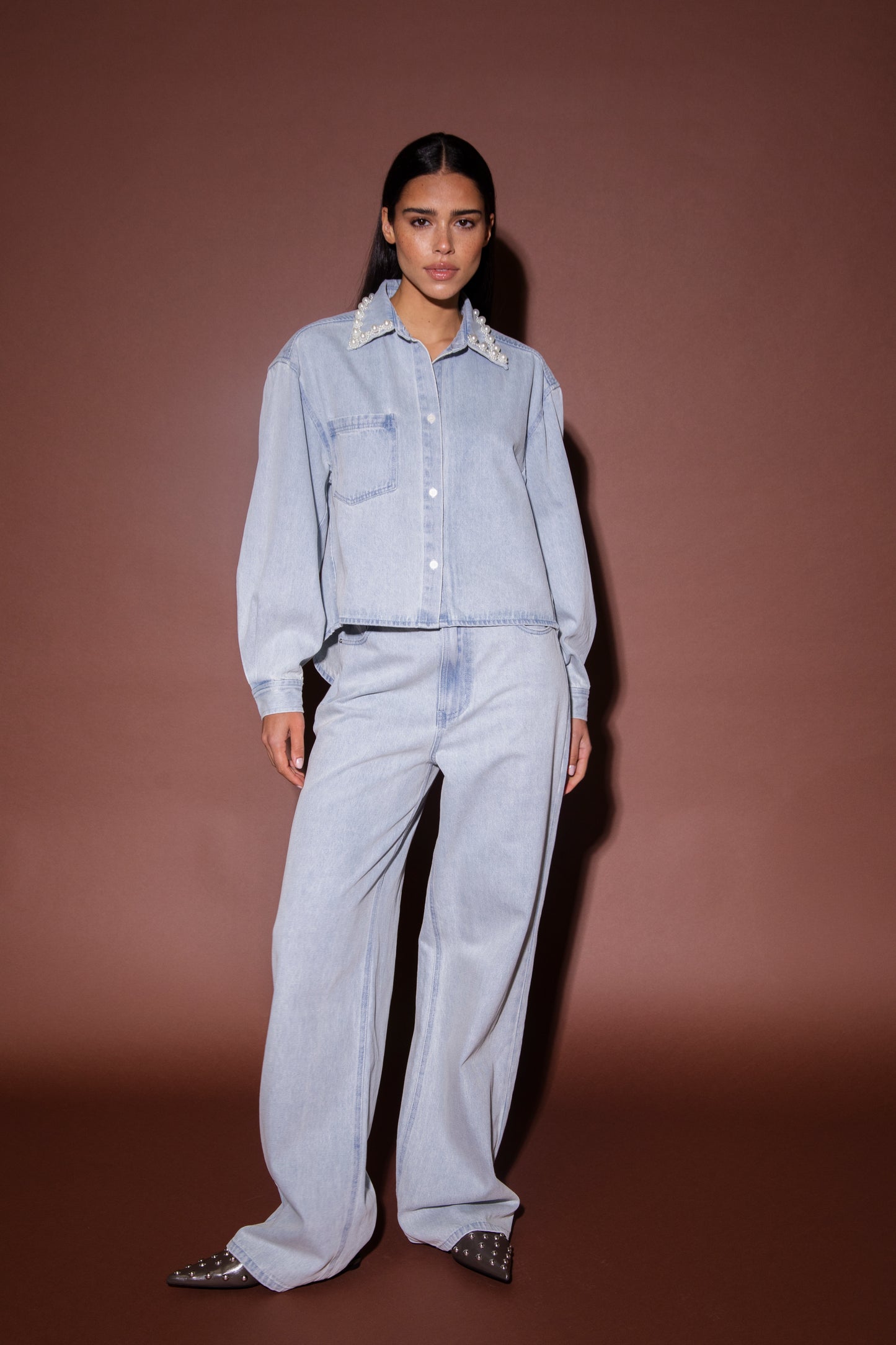 Amaya Amsterdam | Marlou Blouse - Blue Denim