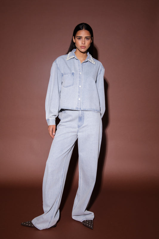 Amaya Amsterdam | Marlou Blouse - Blue Denim