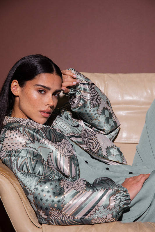 Amaya Amsterdam |  Fanny Jacket - Multi Print Blue