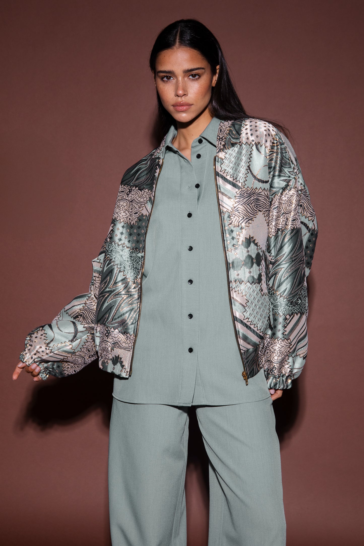 Amaya Amsterdam |  Fanny Jacket - Multi Print Blue