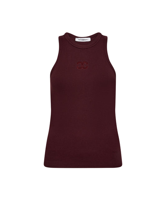 Co’couture | SaharaCC Embroidery Tank Top - Winered (253-33151)
