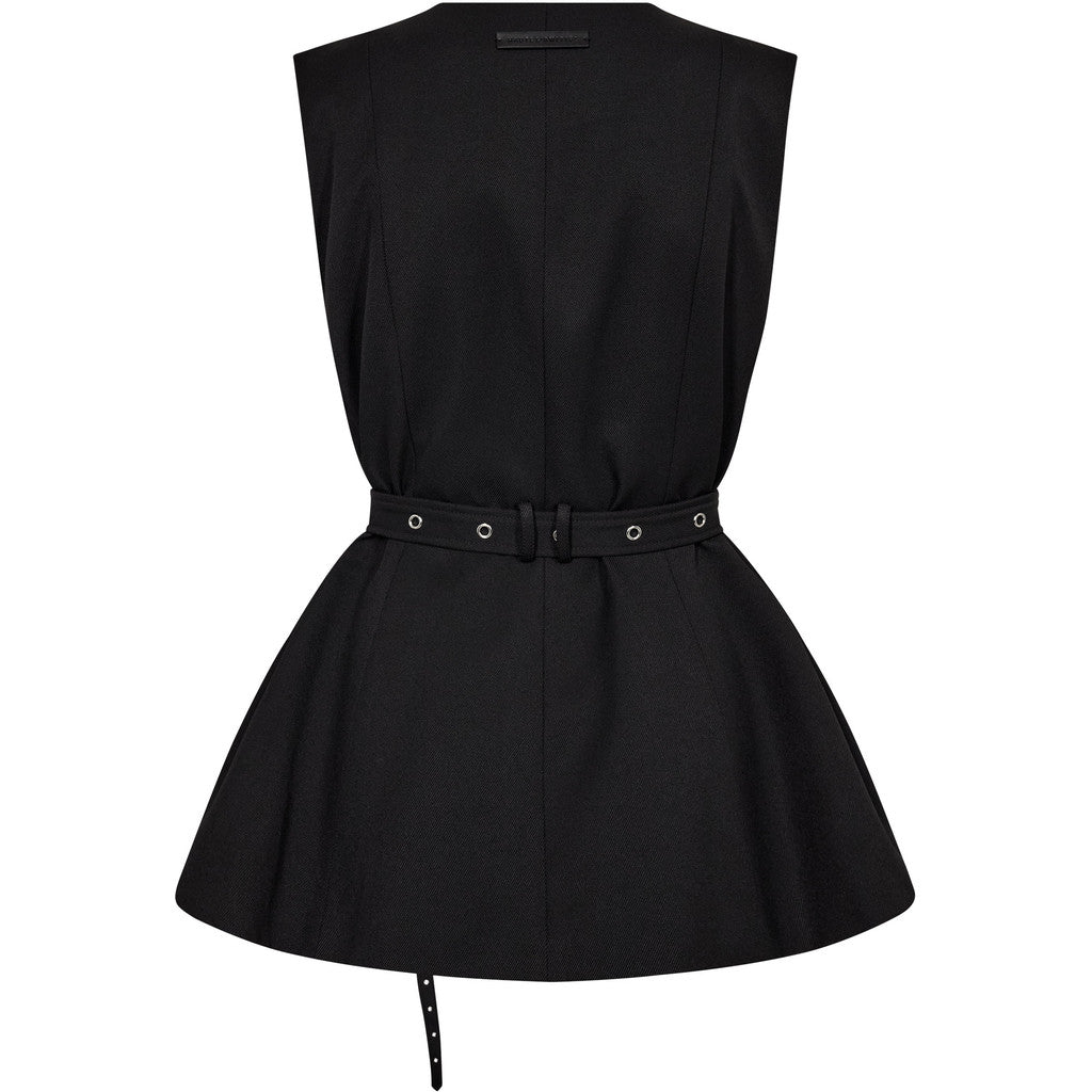 Haute L'Amitié | Premiere Peplum Belt Vest - Black