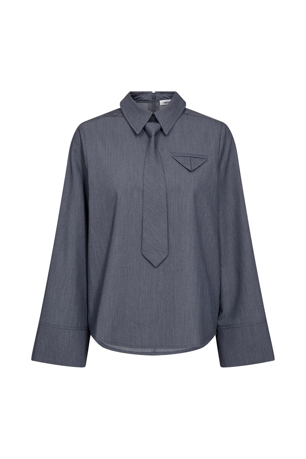 Co’Couture | Tengacc Tie Blouse 45044 - Dusty Blue