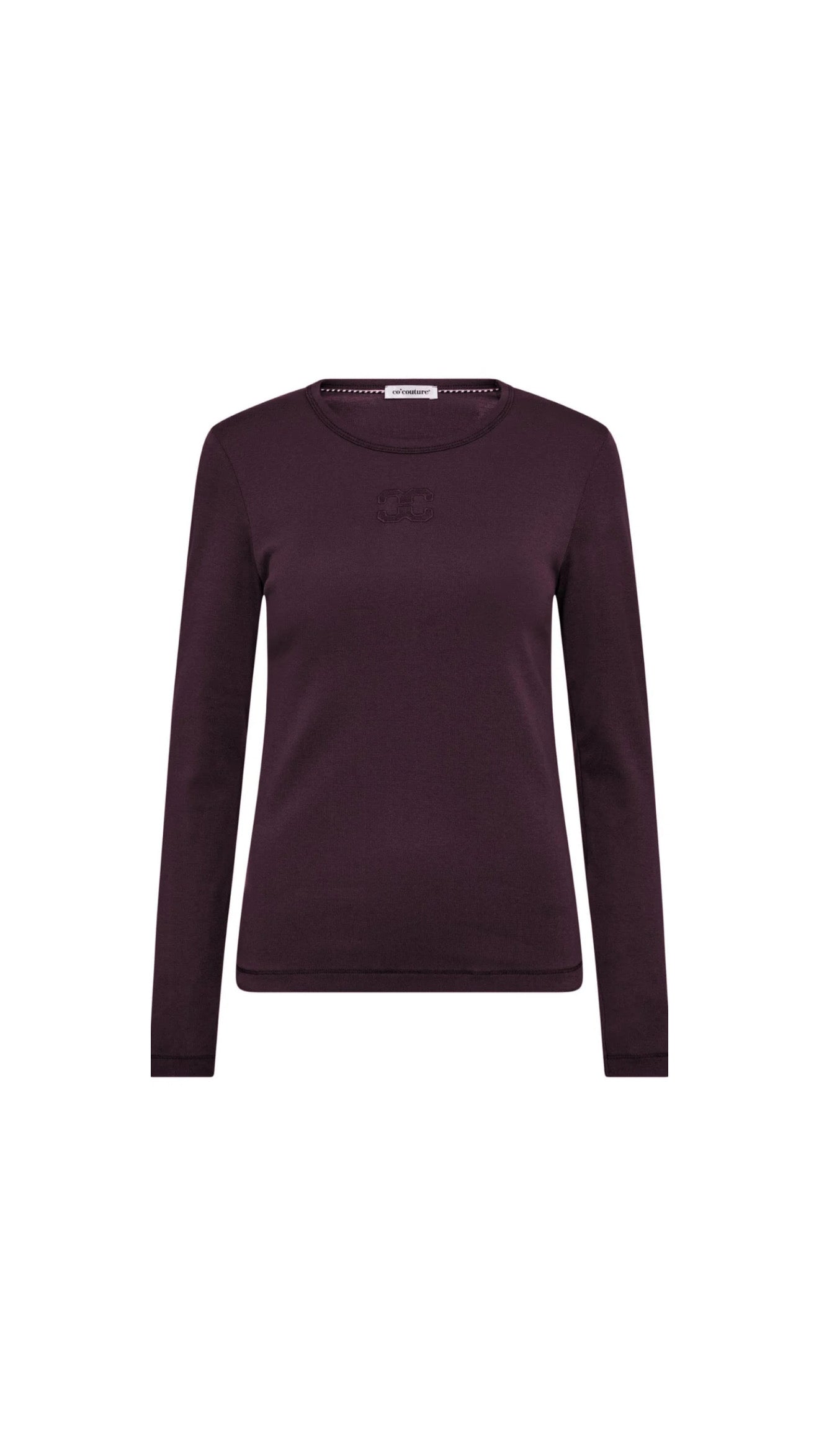 Co'Couture | Grannycc Embroidery LS Tee Plum