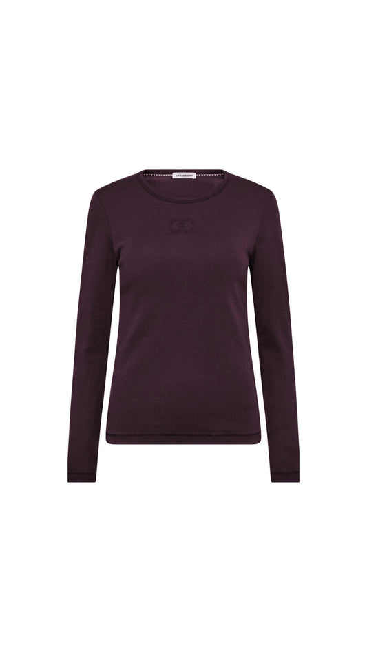 Co'Couture | Grannycc Embroidery LS Tee Plum