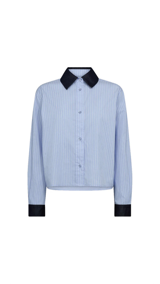 Co'Couture | NelsonCC Stripe Shirt - Pale Blue