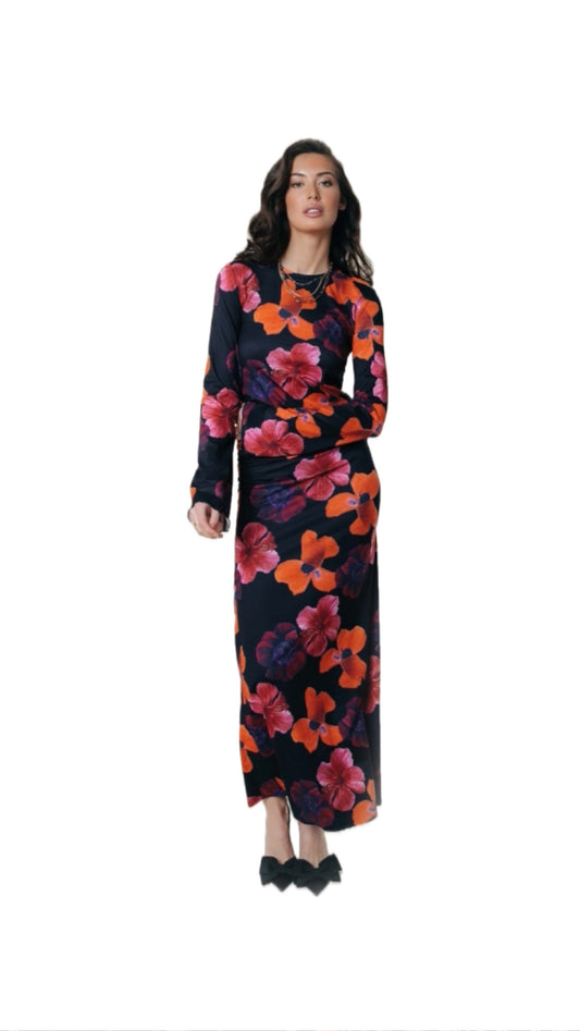 Colourful Rebel | Maude Multi Flower Peached Maxi Dress - Multicolor