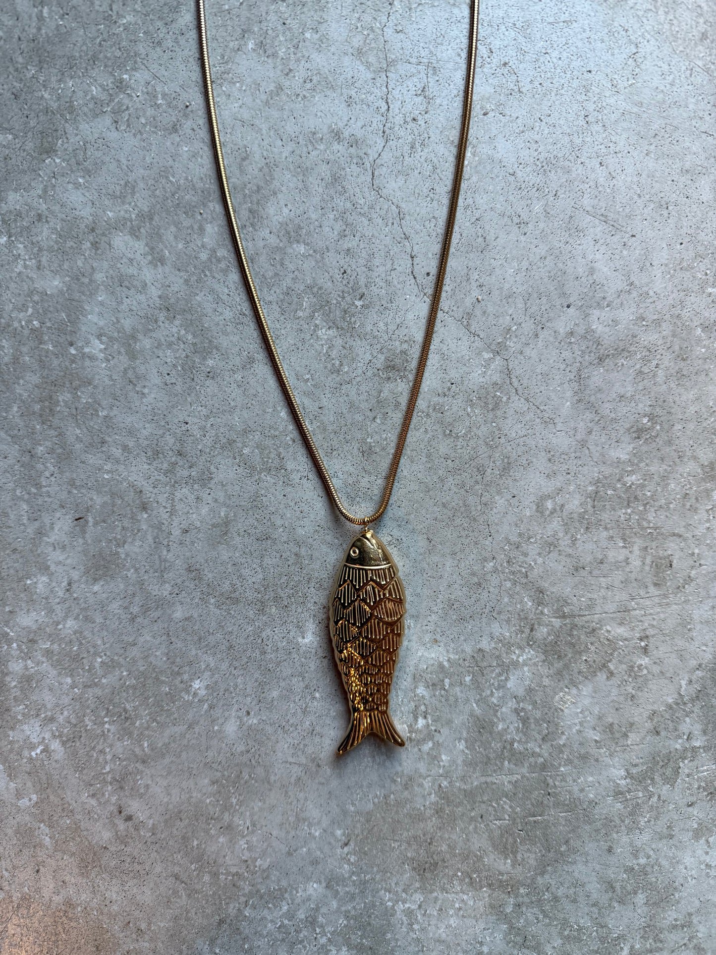 FÍ Sieraden | Gouden Vis Ketting - Lang