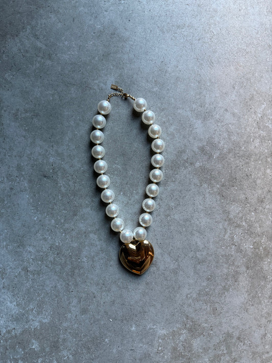 FÍ Sieraden | Grote Parel Ketting Met Hart