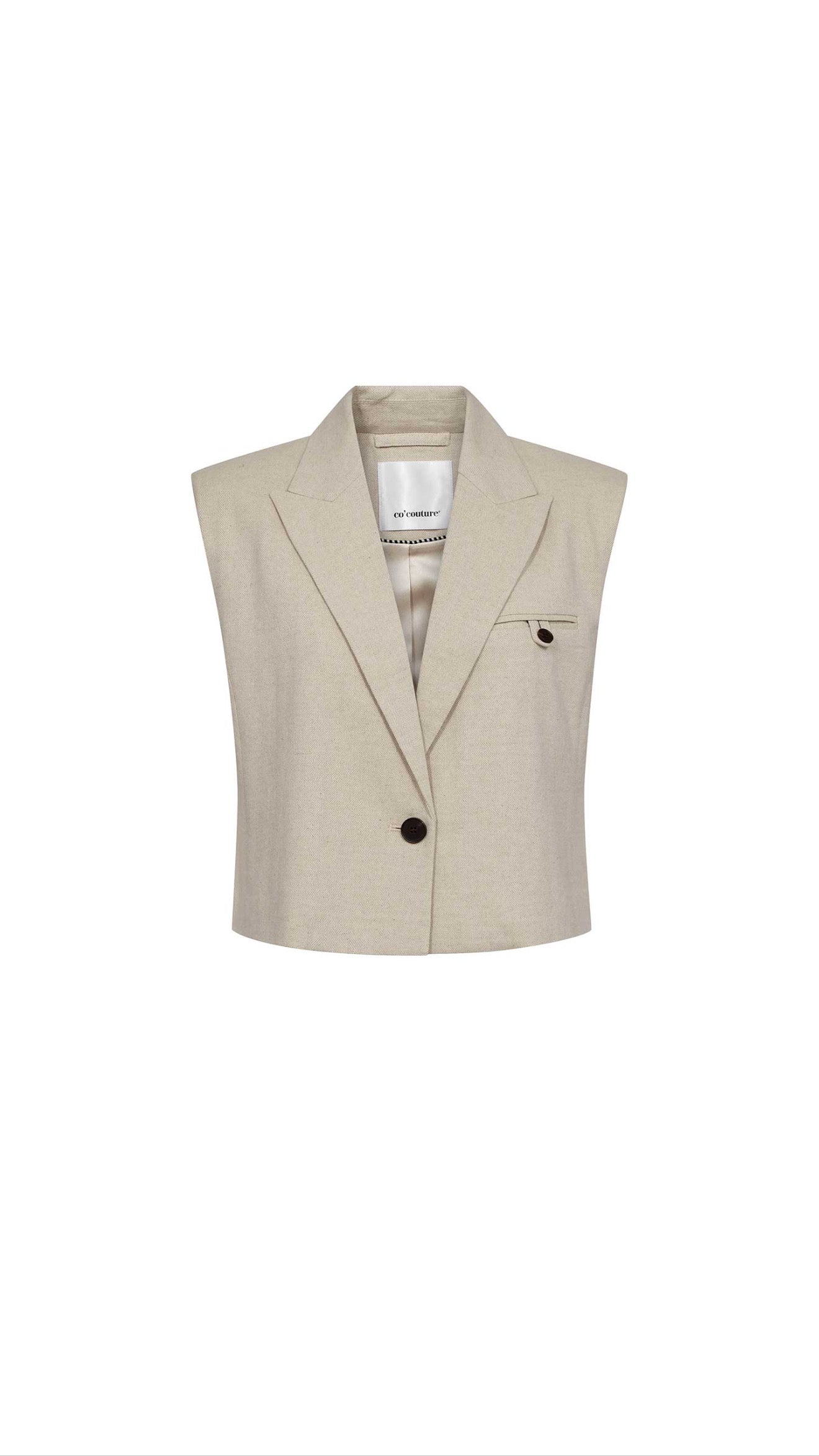 Co'Couture | LeenaCC Linen Vest - Bone (40030)