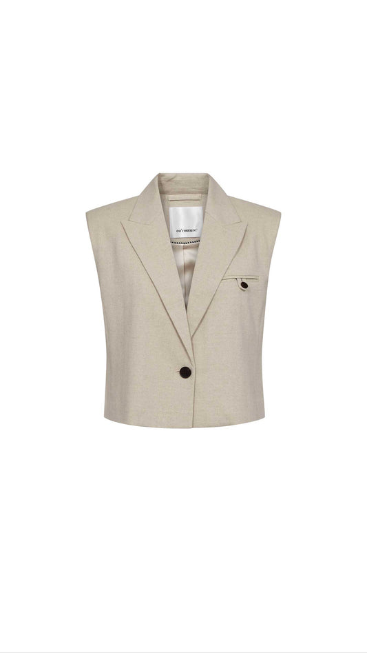 Co'Couture | LeenaCC Linen Vest - Bone (40030)