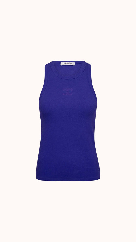 Co'Couture | SaharaCC Embroidery Tank Top - Blue (251-33151)