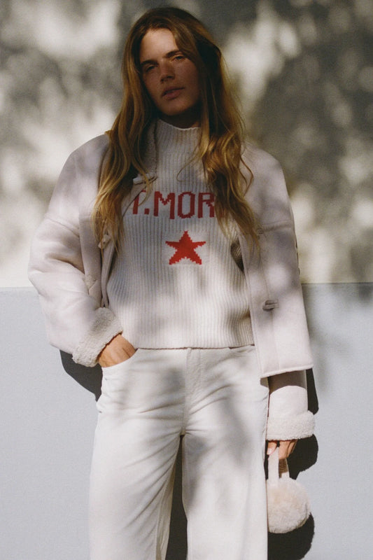 Penn & Ink | Jumper (W25B380LTD) Ecru - Red