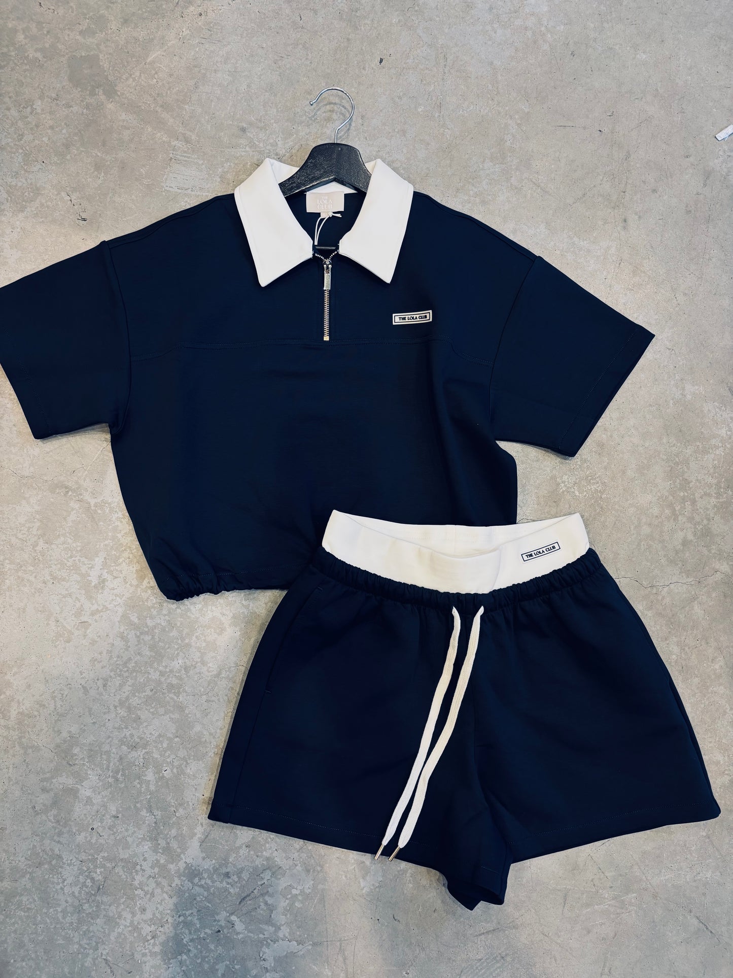 The Lola Club | Millie Polo Tee - Navy