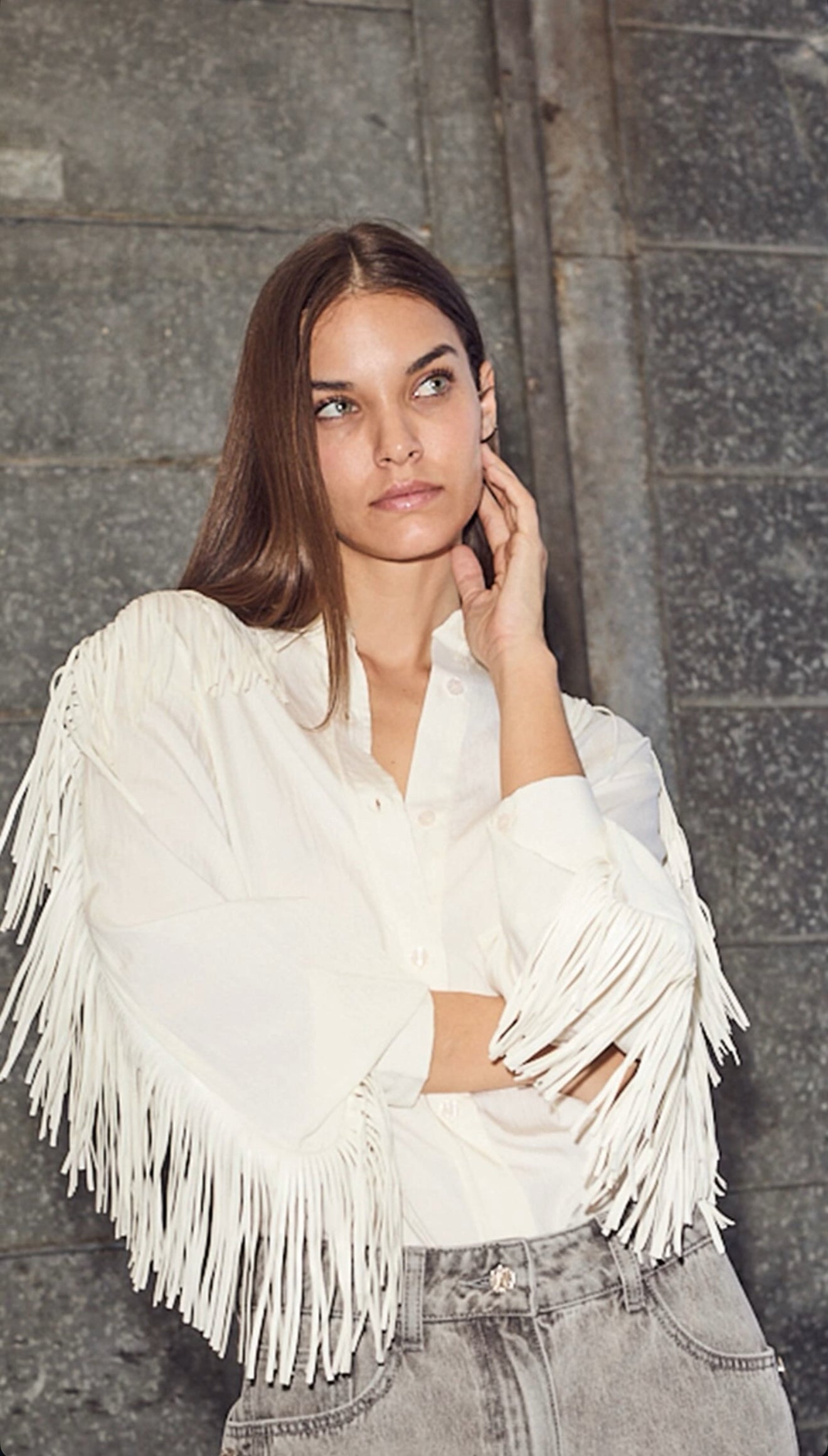 Haute L'Amitié | Fringe Shirt - Off White HL10298