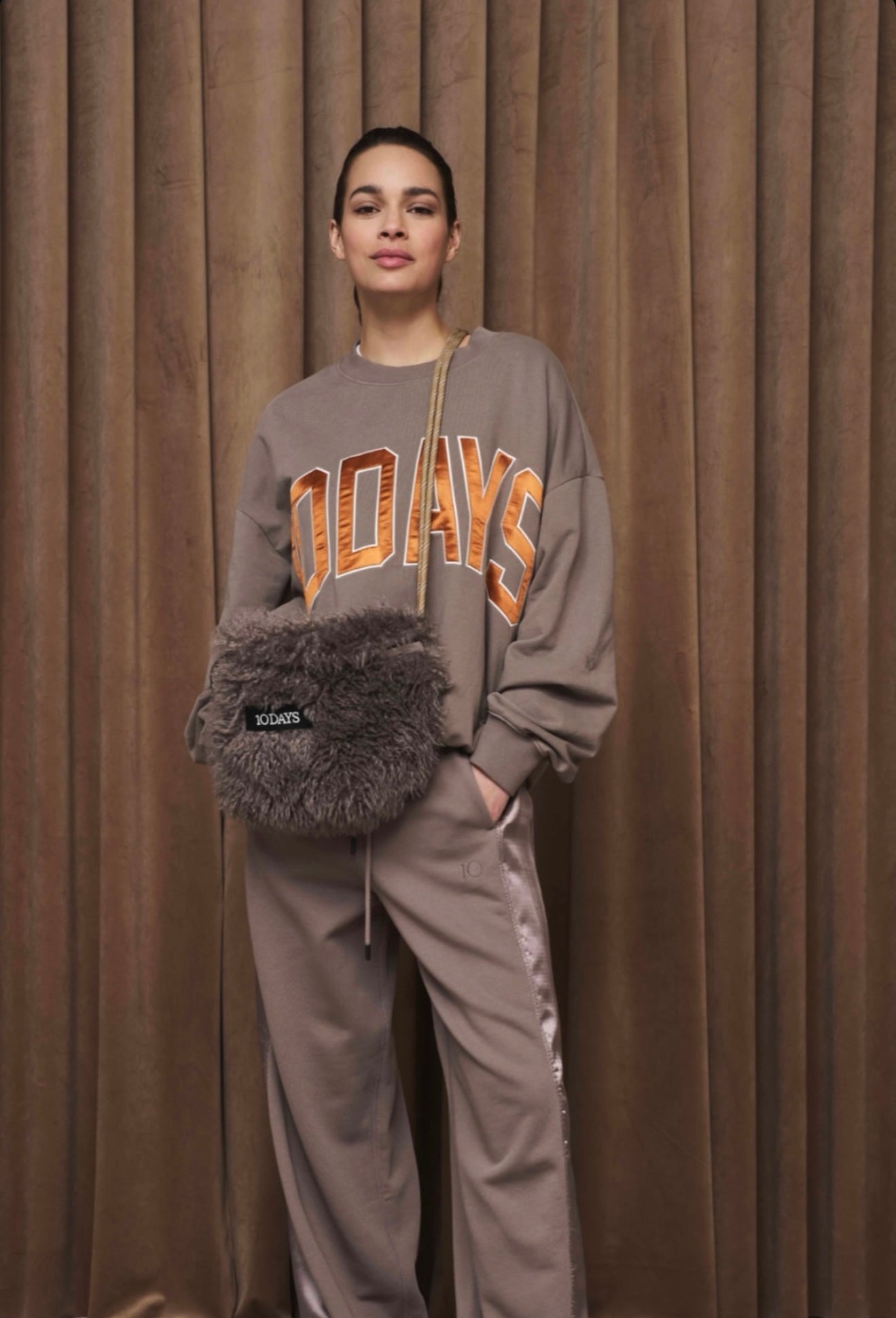 10Days | Hairy Cross Body Bag - Moonrock (20-964-5204)