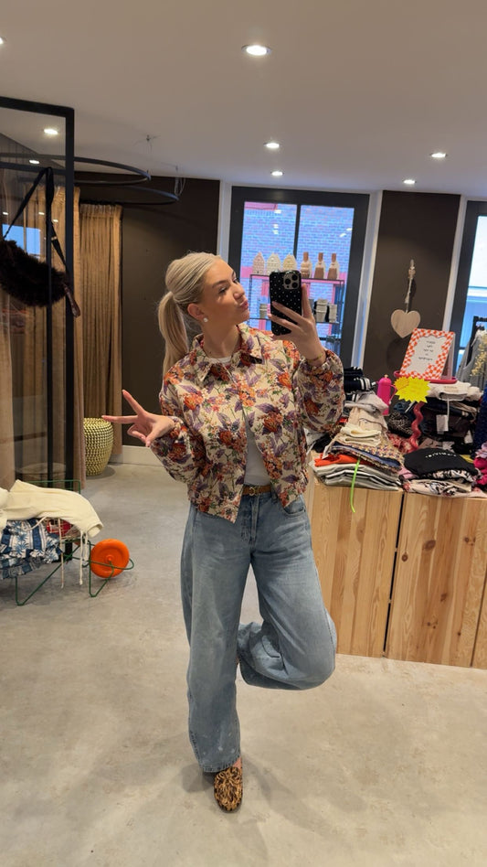 Colourful Rebel | Bente Flower Jacquard Bomber Jacket (WJ117829)