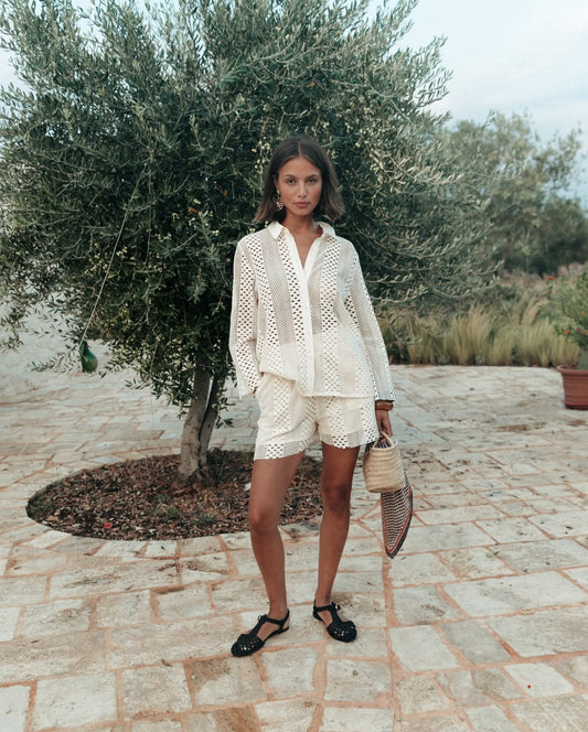Colourful Rebel | Lexi Crochet Blouse - Off White (WB116927)