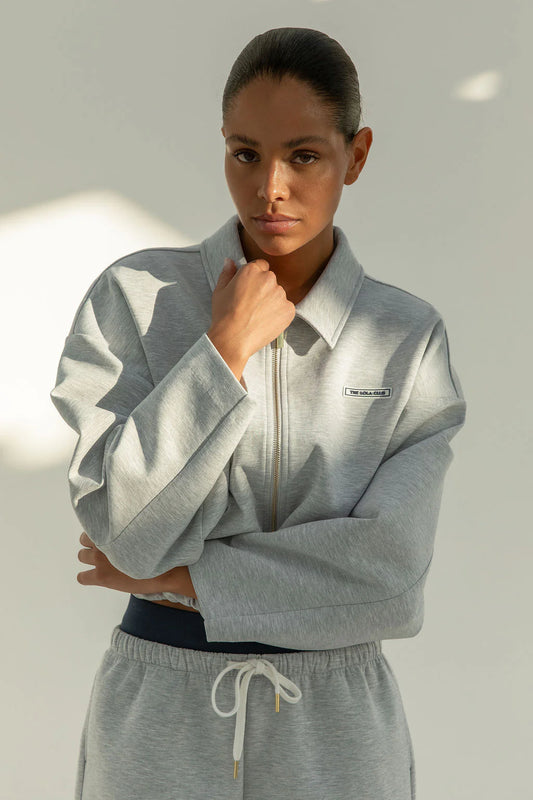 The Lola Club | Millie Zip Through - Grey Melange