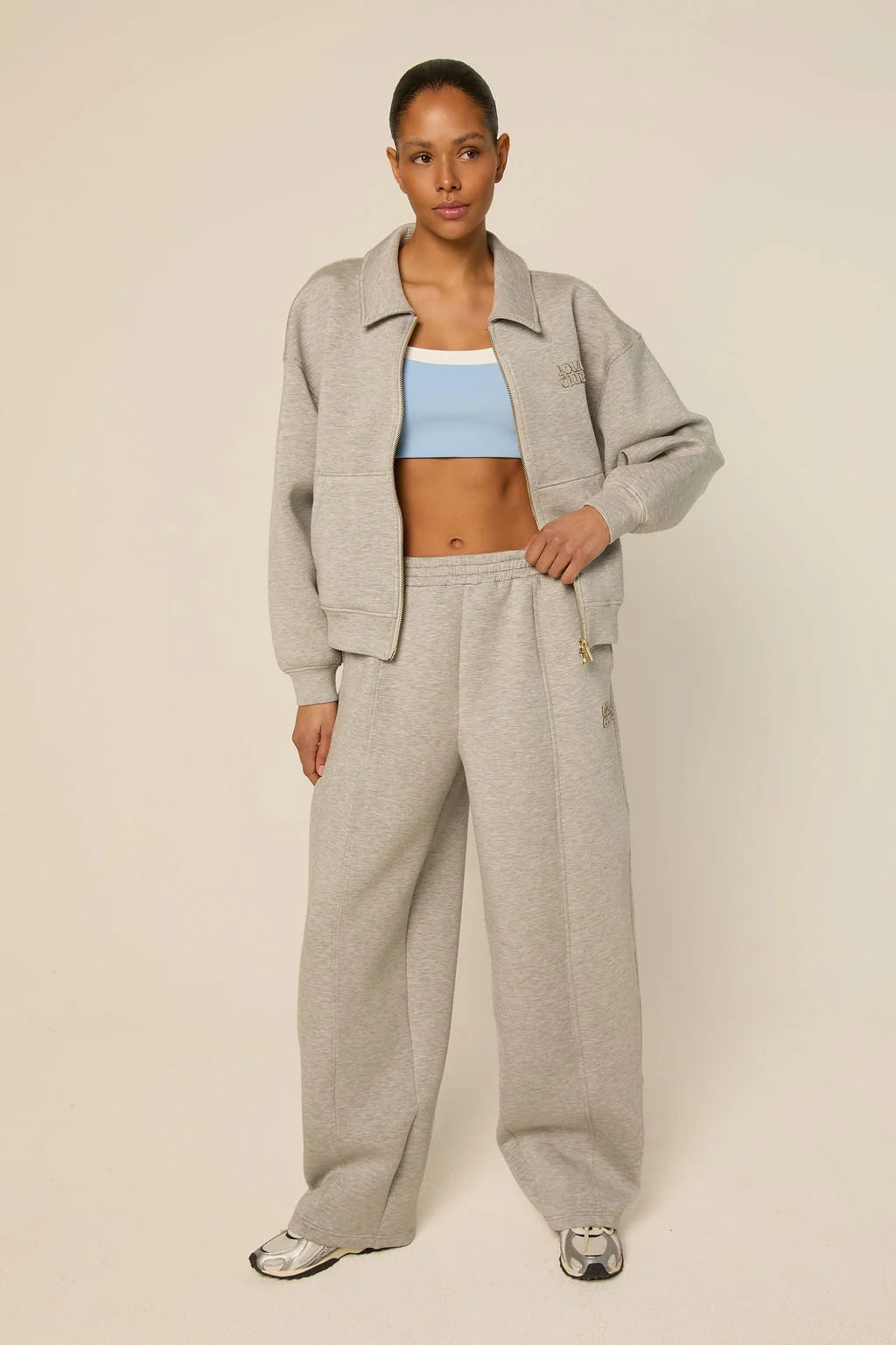 The Lola Club | Lois Zip Trough - Grey Melange
