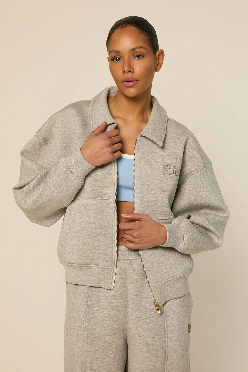 The Lola Club | Lois Zip Trough - Grey Melange