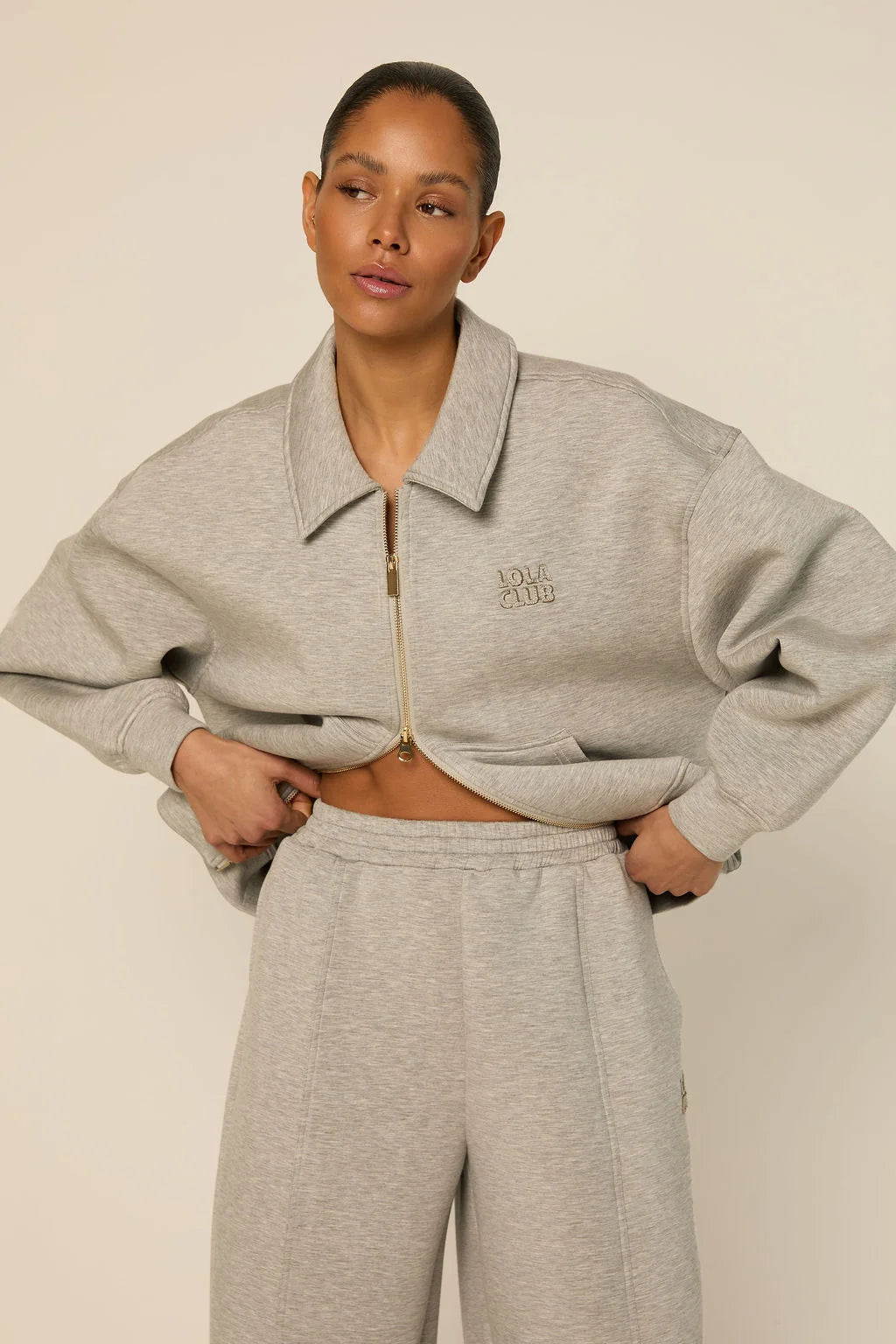 The Lola Club | Lois Zip Trough - Grey Melange