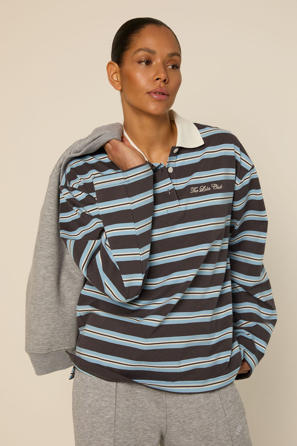 The Lola Club | Emilia Polo - Striped Blue