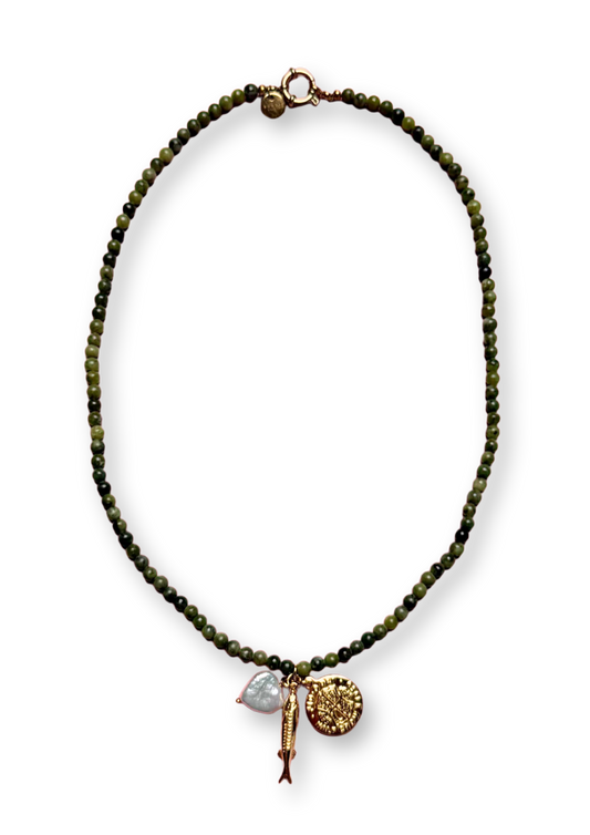 Bonnie Studios | Kaki Pendant Trio Necklace - Green