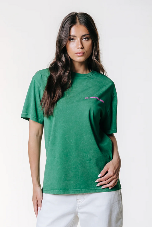 Colourful rebel | 76 Acid wash Tee | Off Green