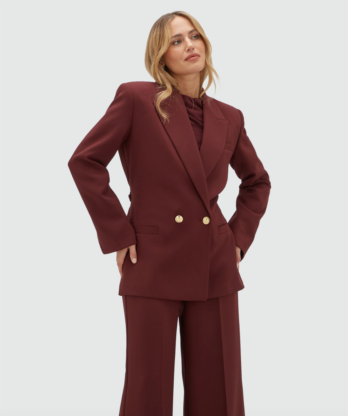 JOSH V | Dee Oversized Blazer - Burgundy