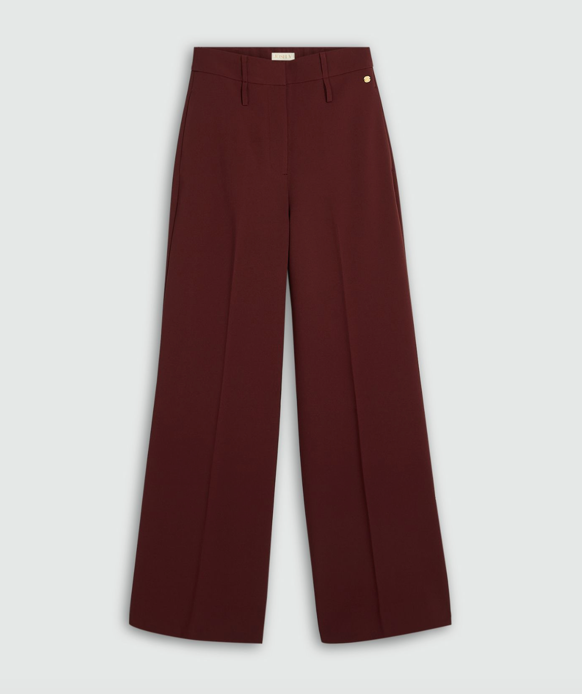 JOSH V | Sky High Waisted Wide Leg Pantalon - Burgundy