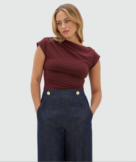 JOSH V | Percy Slim Fit Top - Burgundy