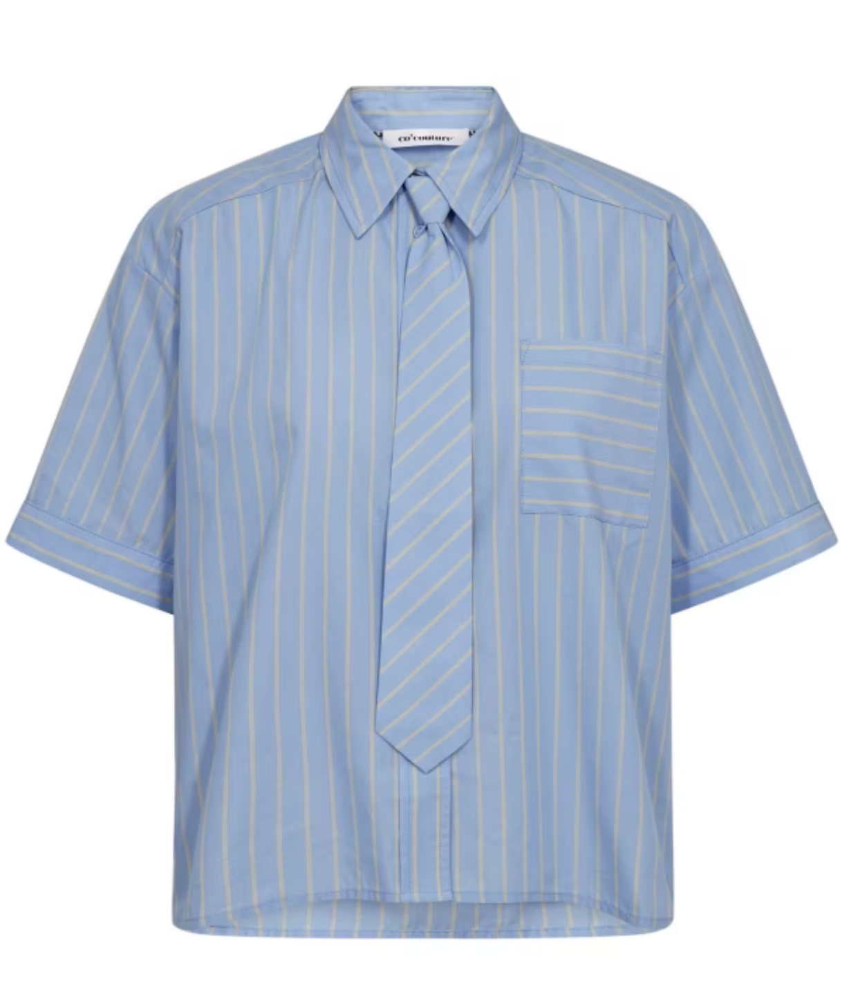 Co'couture | Simocc Stripe Tie Shirt - Pale Blue (45050)