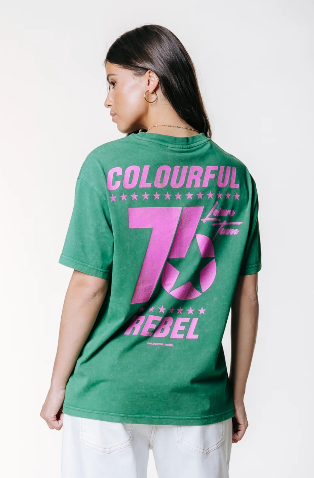 Colourful rebel | 76 Acid wash Tee | Off Green
