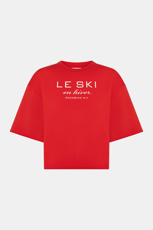 Penn & Ink - Sweater Print - Tomato/Ecru (W25F1702)