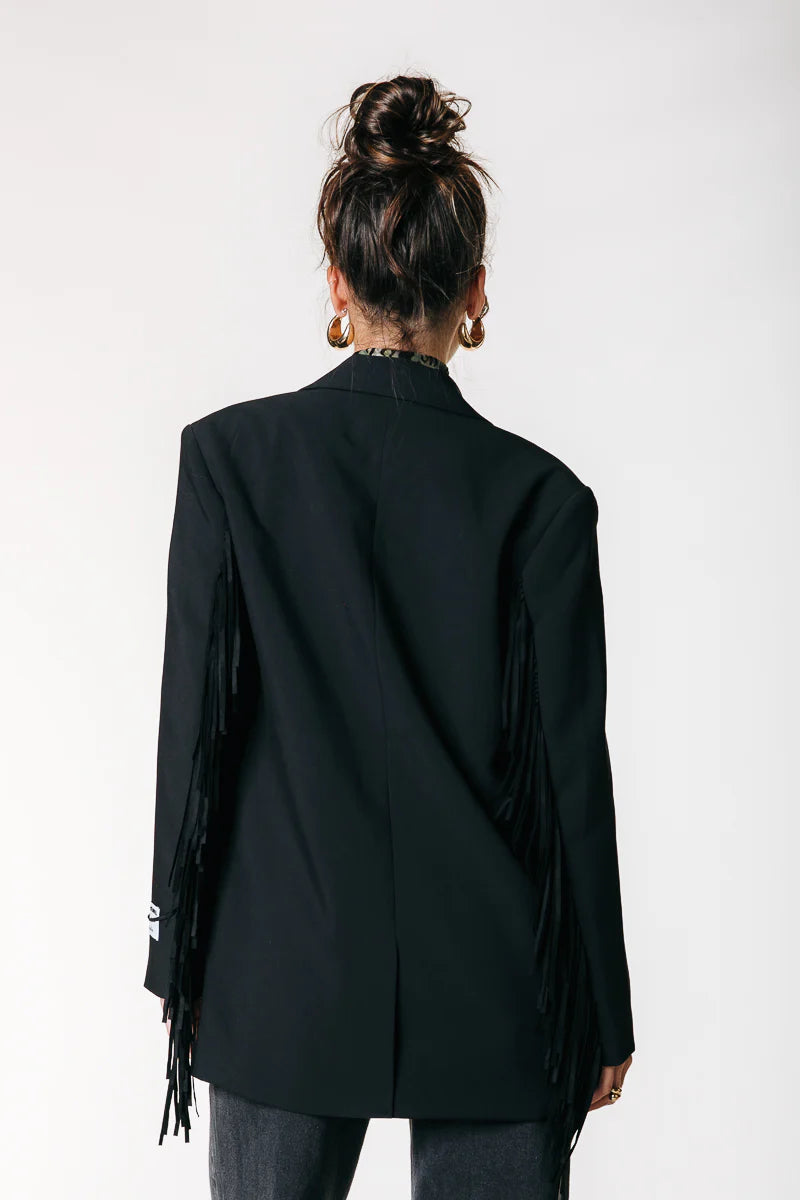 Colourful Rebel | Jesra Fringe Blazer - Black (WJ11720)