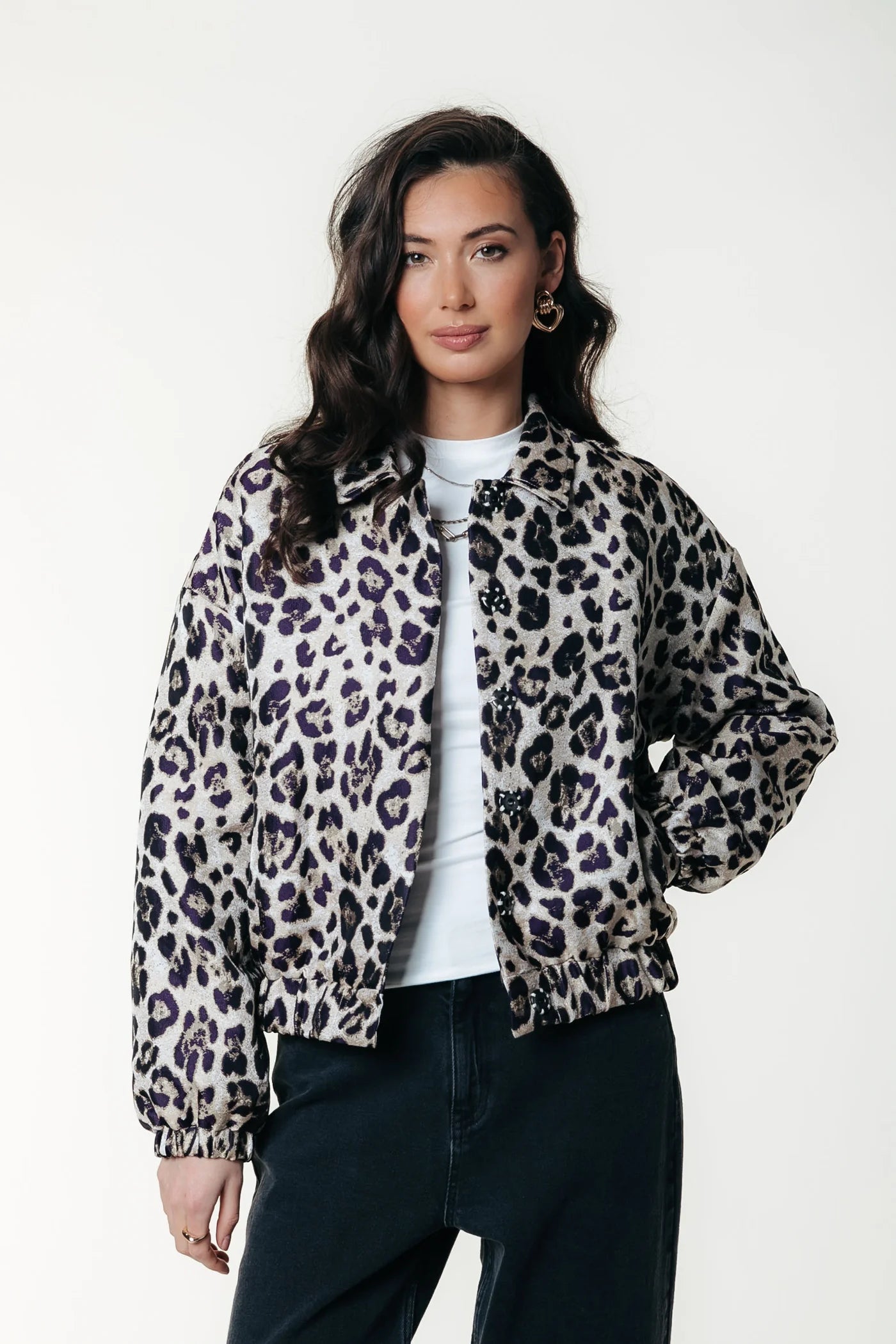 Colourful Rebel | Bente Leopard Bomber - Beige (WJ117131)