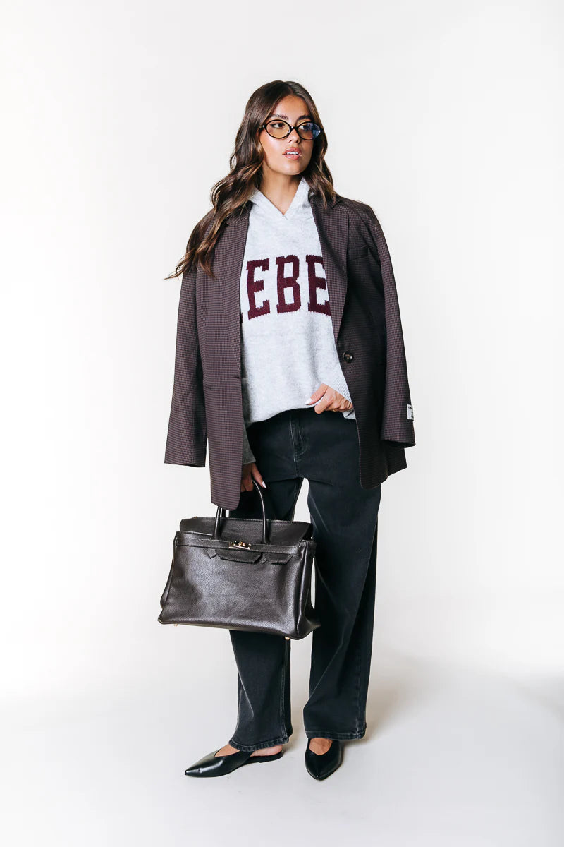 Colourful Rebel | Mimmi Solid Dogtooth Blazer - Brown (WJ117264)