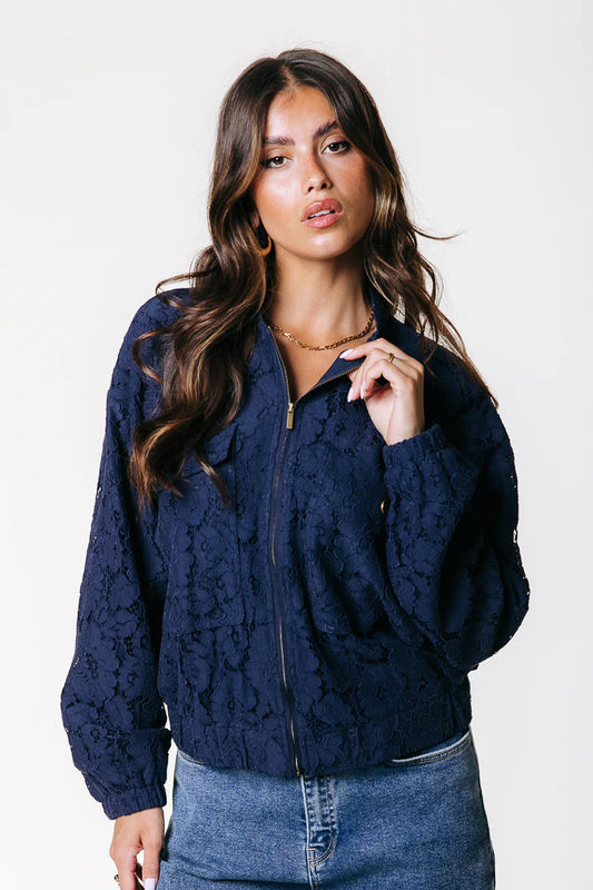 Colourful Rebel | Lois Lace Bomber Jacket - Navy (WJ117517)